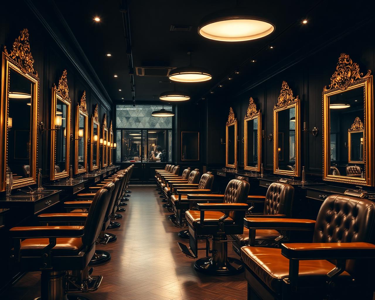 Luxury barbershop interior
