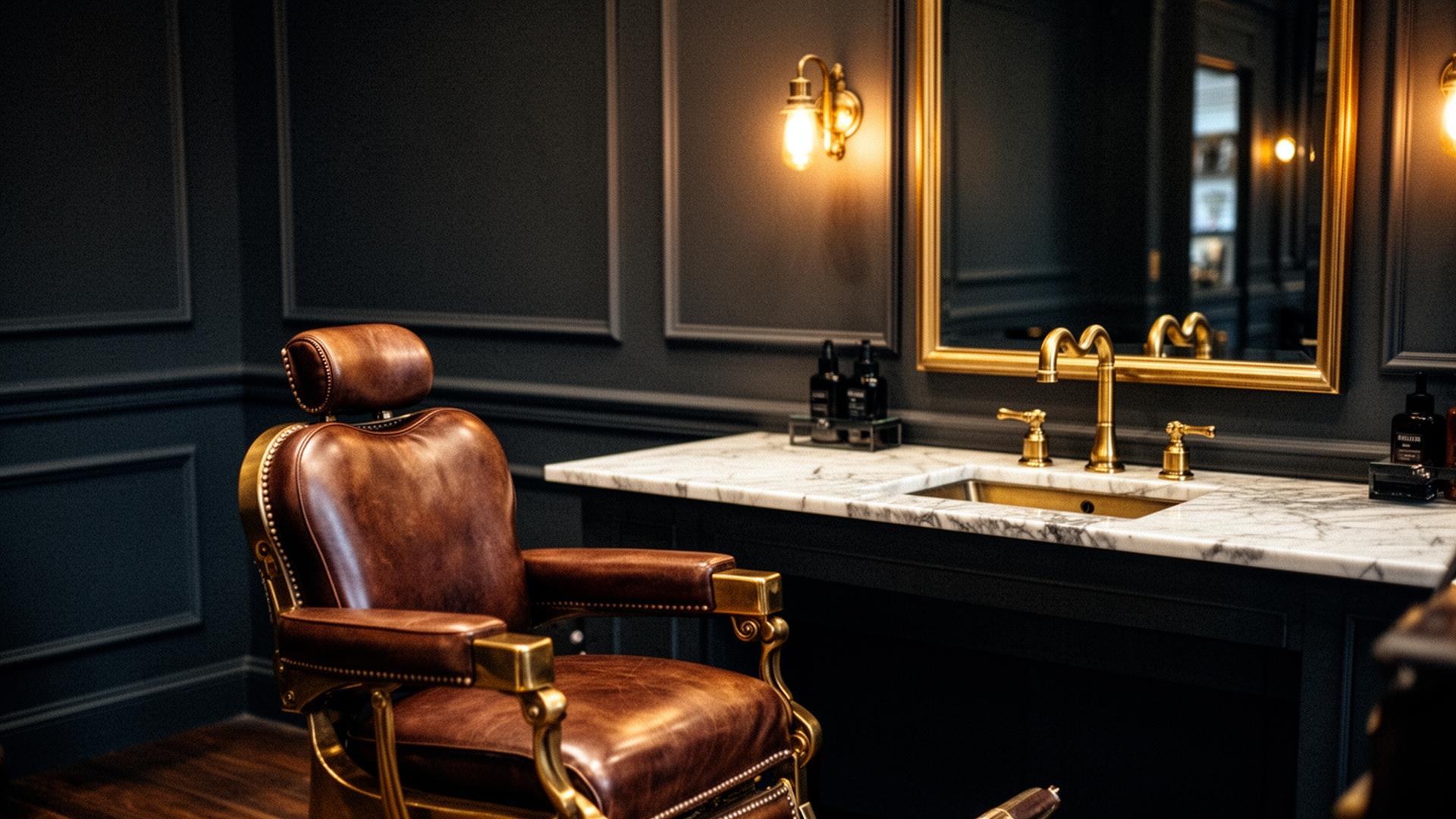 Luxury barbershop interior